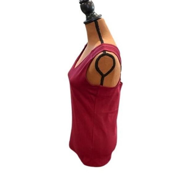 Loveappella Strappy Layering Tank with Criss-Cross Back in Burgundy – Medium - Picture 3 of 8